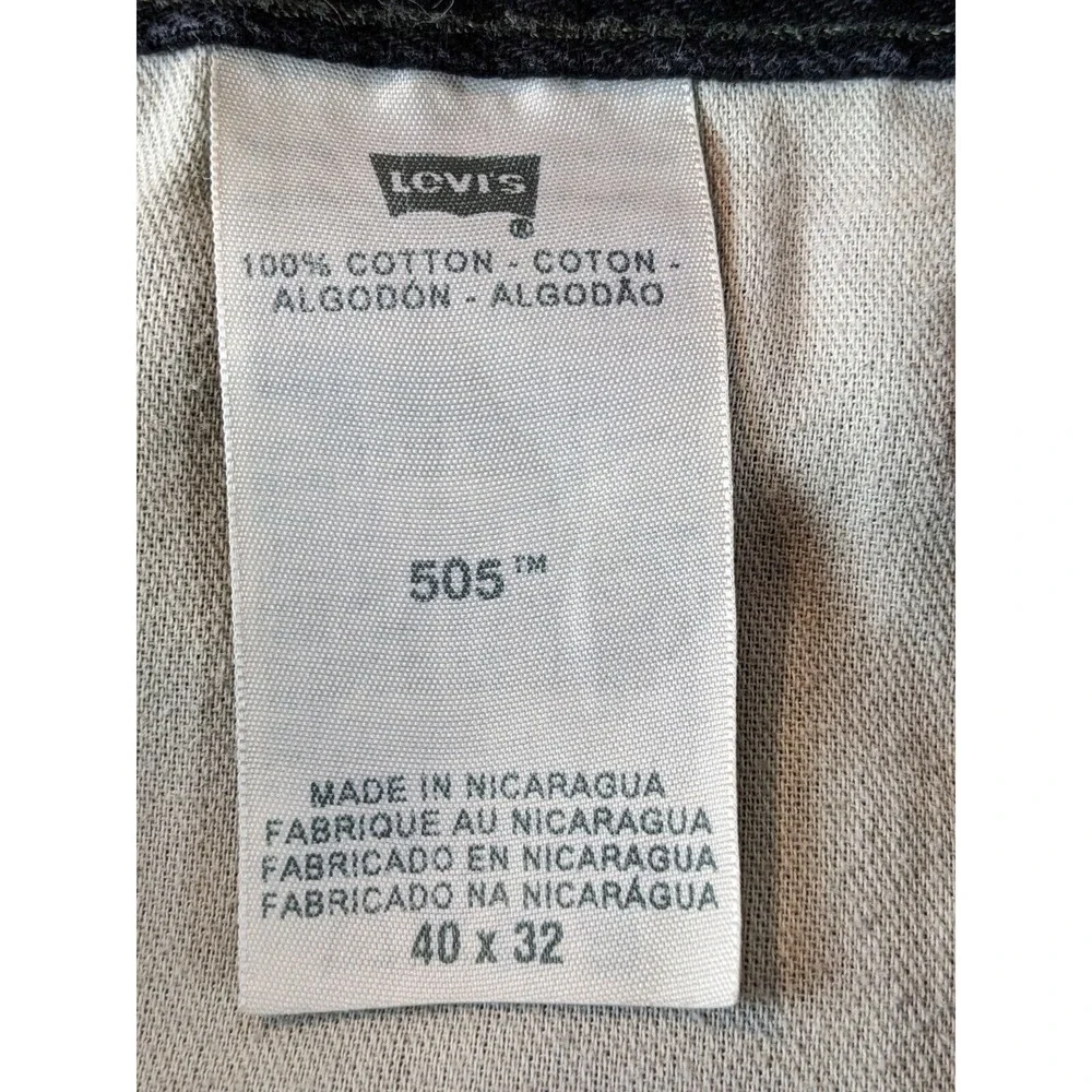 Levis 505 Mens Jeans Size 40 x 32 Cotton Black